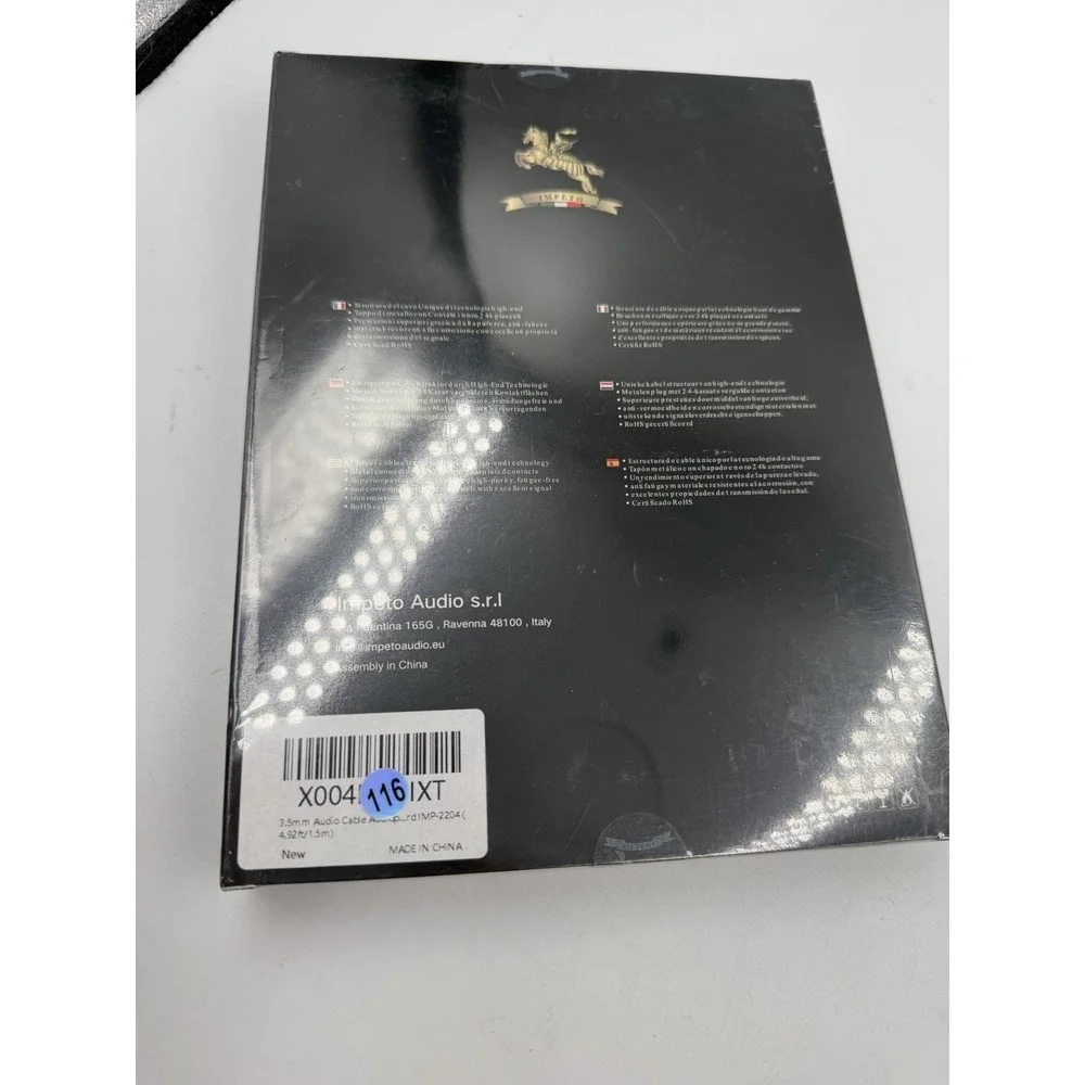 Impeto Hi-End 1.5m Gold Plated Audio Cable - 4.92 Ft - X004HG9IXT -Sealed